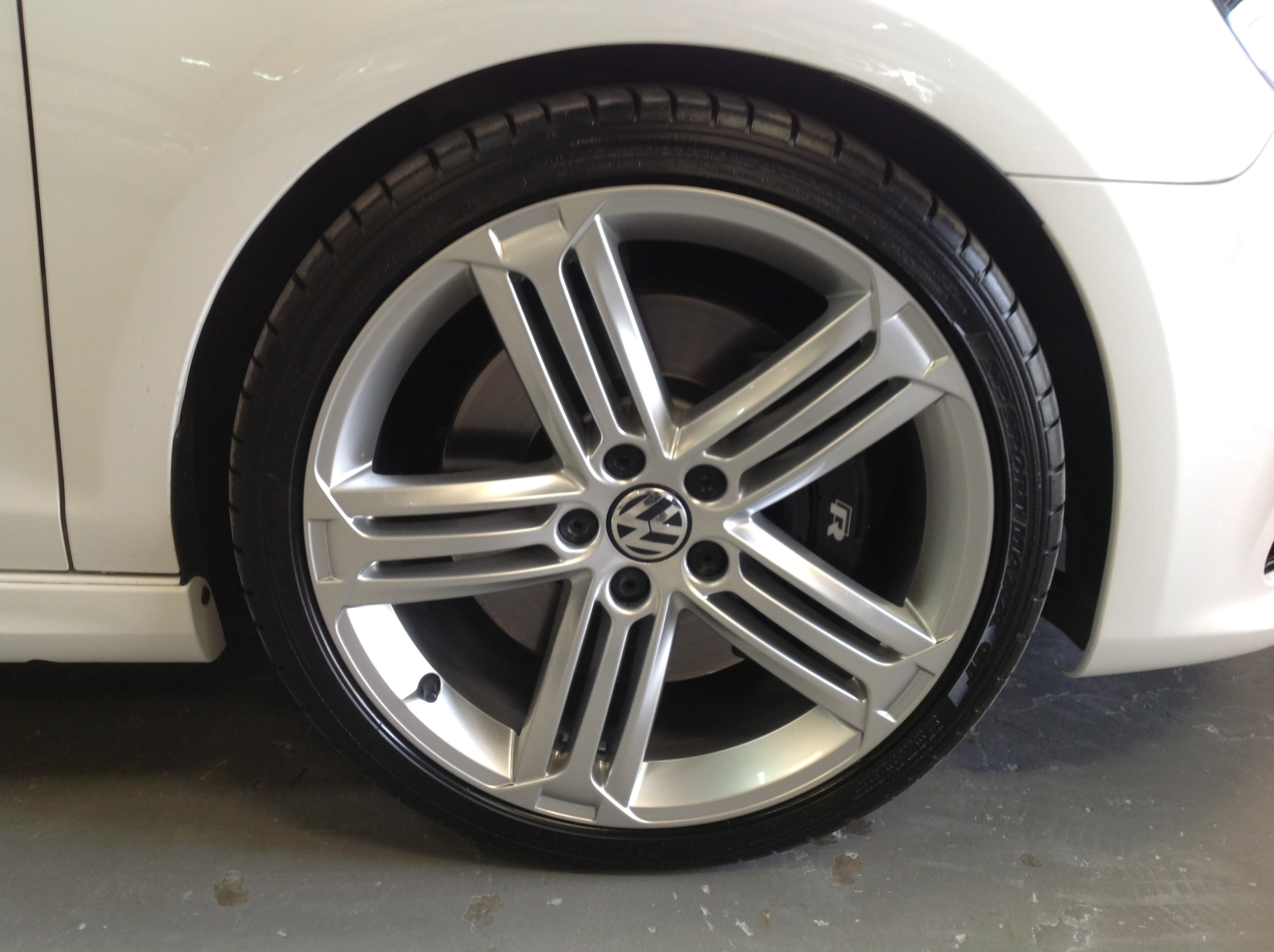 Car wheel and tire - Detailed view