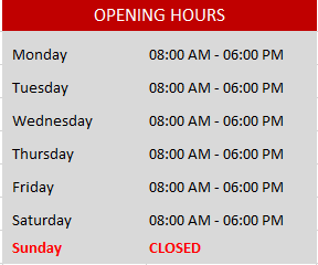 Business Hours - Open Monday to Friday